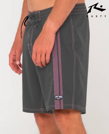 Boardshort 
Rusty Burnt Rubber Fitted Coal